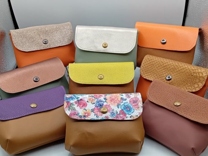 Petite pochette rabat fleur